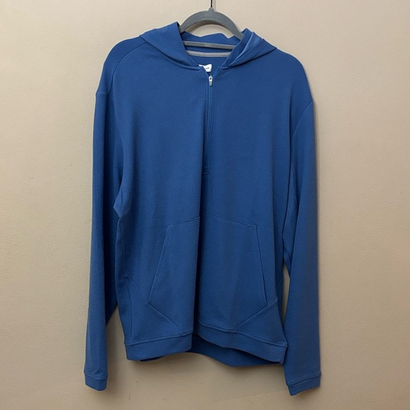 Peter Millar Grid Performance Half-Zip Blue classic Hoodie performance tech LG